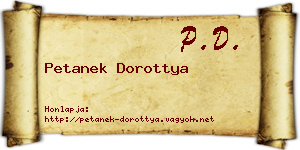 Petanek Dorottya névjegykártya